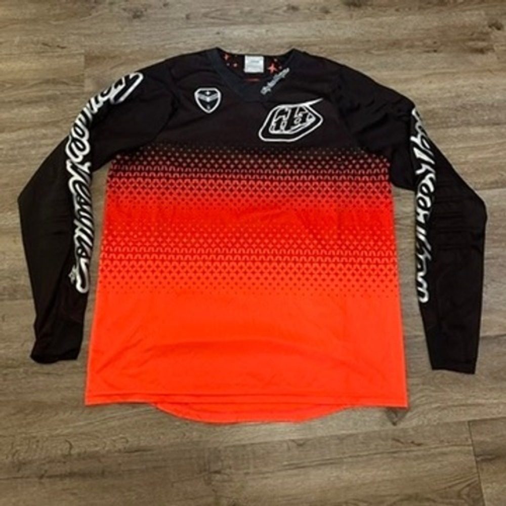 Troy Lee Designs Mens Motocross Jersey Large Black Orange Gradient Long Sleeve